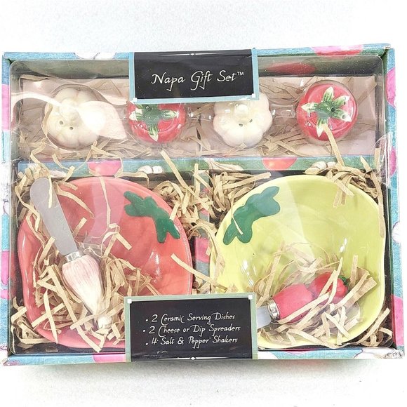 Boston Warehouse Trading Other - Gift Set Garden Fresh Napa Gift Set Dishes Spreaders Salt Pepper Shakers 8 Piece
